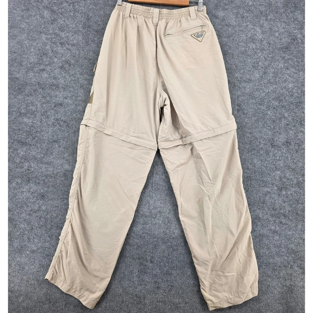 Columbia Omni-Shade Convertible Cargo Pants Tan Beige Mens 28x31.5 Hiking Shorts
